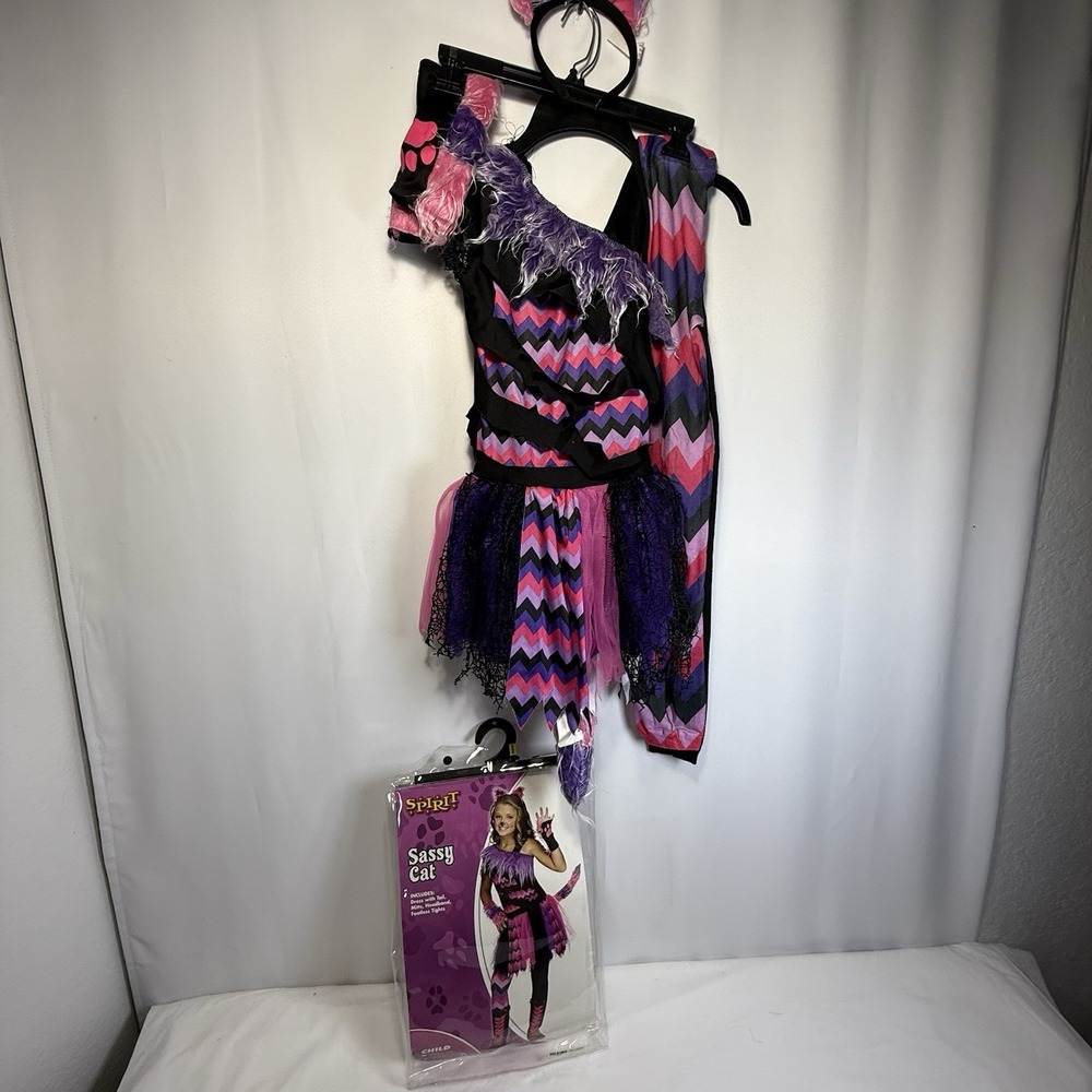 Spirit Purple Pink Black Sassy Cat Kids Halloween Costume